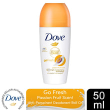Load image into Gallery viewer, Dove Roll On Deo Go Fresh Passion Fruit 72H Lasting Women's Antiperspirant, 50ml