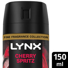 Load image into Gallery viewer, Lynx Men Deodorant Body Spray Cherry Spritz with 72Hrs Freshness 150ml, 3 Pack