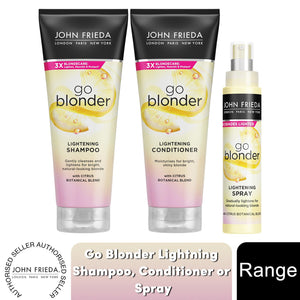 John Frieda Go Blonder Haircare Range of Shampoo, Conditioner & Lightening Spray