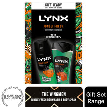Load image into Gallery viewer, Lynx Jungle Fresh THE WINGMEN Body Spray &amp; Body Wash Duo Gift Set for Him