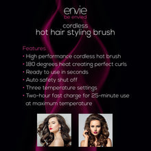 Load image into Gallery viewer, Envie Hair Styling Brush Cordless with 3 Heat Settings and Auto Shut Off Mode