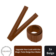 Load image into Gallery viewer, Aquarius Magic Twist Hair Bun Maker Donut Shaper Beige Easy Updo Styling Tool