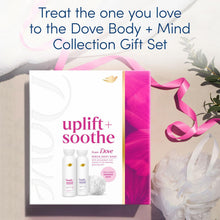 Load image into Gallery viewer, Dove Body + Mind Gift Set, Calming and Uplifting Body Washes Gift with Puff