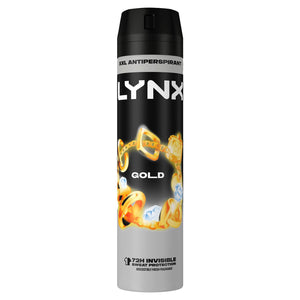 Lynx Gold For Men Bundle of Body spray, Antiperspirant 250ml and Body wash 400ml