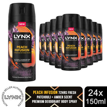 Load image into Gallery viewer, Lynx Body Spray Fine Fragrance Collection Peach Infusion for Men 150ml, 24 Pack