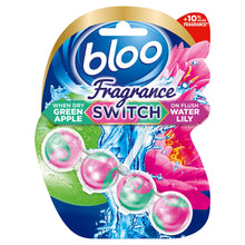 Load image into Gallery viewer, Bloo Toilet Rim Blocks Fragrance Switch Water Lily &amp; Green Apple Premium, 50g