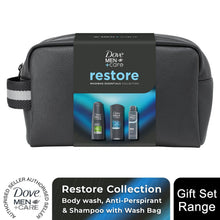 Load image into Gallery viewer, Dove Men+Care Gift Set Restore Clean Comfort Bodywash, Shampoo, Deodorant &amp; Pad