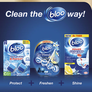 Bloo Toilet Rim Block Spa Moments Vitality Essential Oil 50g 6 Pack