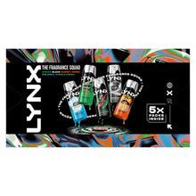 Load image into Gallery viewer, Lynx Fragrance Squad Gift Set 5 Body Sprays Long-Lasting, Fresh, Daily Scent Kit