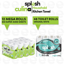 Load image into Gallery viewer, Splesh Toilet Roll Quilted Lavender 48 Rolls with Culina Kitchen Towel 12 Rolls