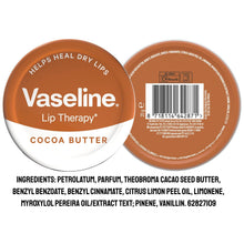 Load image into Gallery viewer, Vaseline Lip Balm Cocoa Butter 20g, 12 Pack Lip Therapy Moisturising &amp; Non Greasy