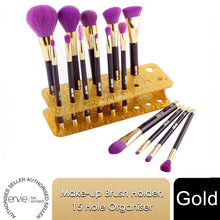 Load image into Gallery viewer, Envie Makeup Brush Holder Gold 15 Hole Stand Cosmetic Organiser Storage