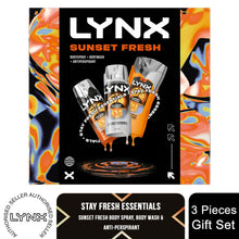 Load image into Gallery viewer, Lynx Sunset Fresh Trio Men's Grooming Gift Set Body Spray, Body Wash &amp; Deodorant