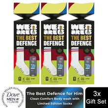Load image into Gallery viewer, Dove Men+Care Best Defence Gift Set 3in1 Wash &amp; Socks Football Edition
