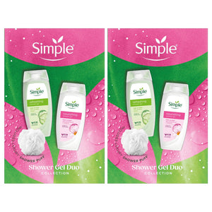 Simple Shower Gel Gift Set Nourishing & Refreshing Gentle Skincare for Body
