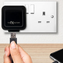 Load image into Gallery viewer, FX Mains Charger Powabud for USB 1A &amp; Micro USB Devices for USB 1A -  Black