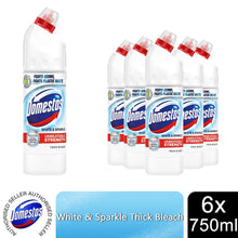 Load image into Gallery viewer, Domestos Thick Bleach White &amp; Sparkle Disinfectant Multi-Purpose Cleaner,6x750ml