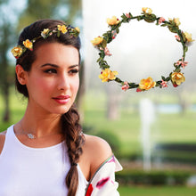 Load image into Gallery viewer, Flower Head Garland Crown Yellow Festival Wedding Summer Boho Hair Accessory Kit