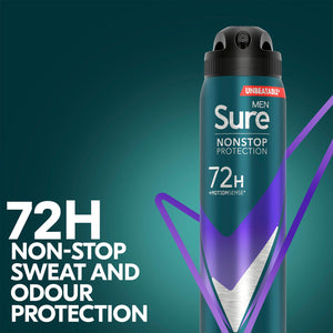 Sure Men Anti-perspirant 72H Nonstop Protection Active Dry Deodorant, 3x250ml