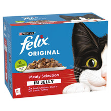 Load image into Gallery viewer, Felix Original Meaty Selection in Jelly Pouches 12 x 100g Pouches