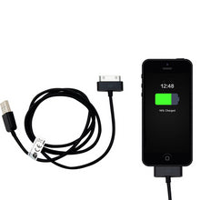 Load image into Gallery viewer, Hipstreet Charge and Sync 30-Pin USB Charging Cable Extra Long, Black - 1m