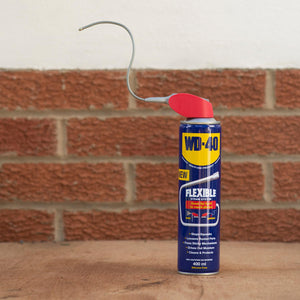 WD-40 Multi-Use Lubricant Flexible Metal Straw Aerosol 400ml x2, Stops Rust