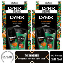 Load image into Gallery viewer, Lynx Jungle Fresh THE WINGMEN Body Spray &amp; Body Wash Duo Gift Set for Him