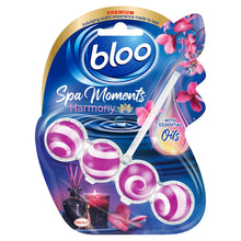 Load image into Gallery viewer, Bloo Toilet Rim Block Spa Moments Vitality &amp; Essential Oils for Freshness 6 Pk