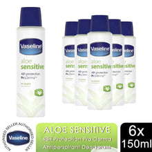 Load image into Gallery viewer, 6x of 150ml Vaseline Proderma Anti Perspirant Deodrant, Aloe Sensitive Skin Care