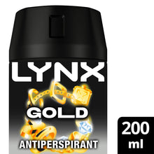 Load image into Gallery viewer, Lynx XL Gold Spray Anti-perspirant Deo AntiWhite Marks 72H Protection 200ml, 6Pk