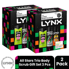 Load image into Gallery viewer, LYNX All Stars Trio &amp; Body Scrub Gift Set 3 piece, Choose Your Pack Size 1,2,3 or 4