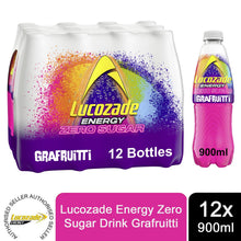 Load image into Gallery viewer, Lucozade Energy Zero Sugar Grafruitti Energy Drink With Vitamin B3, 12x900ml
