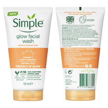 Load image into Gallery viewer, Simple Face Wash Range-Moisturising, Refreshing, Clear Pore Scrub or Glow, 150ml