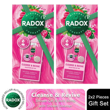 Load image into Gallery viewer, Radox Cleanse &amp; Revive Shower Gel &amp; Bath Bomb Gift Set for Her w/ Shower Steamer