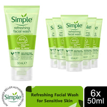 Load image into Gallery viewer, Simple Kind to Skin Soap Free Refreshing Facial Gel Wash 50ml, 3 or 6 Pack