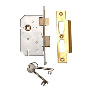 2277 3 Lever Mortice Sashlock Polished Brass 65mm 2.5in Visi