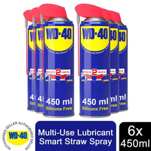 Load image into Gallery viewer, WD-40 Multi-Use Lubricant Smart Straw Spray 450ml x6, Removes Grease, Stops Rust