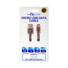 Load image into Gallery viewer, FX Factory Micro USB 2.0 Data Cable for Sync &amp; Charge Android Devices 1M, Black
