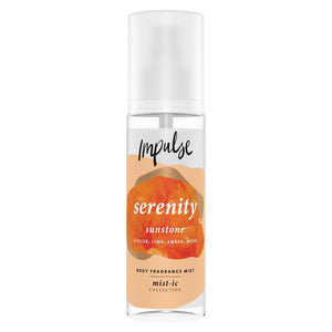 Impulse Body Fragrance Mist Serenity with Ginger & Earthy Musk Scent 150ml, 6pk
