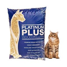 Load image into Gallery viewer, Platinum Plus Clumping Cat Litter 60L Bag Softwood for Cat, Kitten &amp; Small Pets