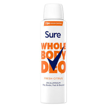Load image into Gallery viewer, Sure Whole Body Fresh Citrus Bundle Spray, Stick &amp; Cream AluminiumFree for Women