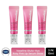Load image into Gallery viewer, Vaseline Lip Gloss Serum Rosy Pink 10ml, 3 Pack SPF15 Plumping Hydrating Care