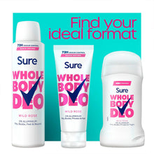 Load image into Gallery viewer, Sure Wild Rose Whole Body 48H Odour Control Deodorant Stick 50ml, 6 pack