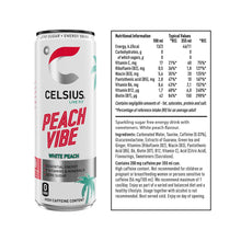 Load image into Gallery viewer, Celsius Live Fit Sparkling Energy Drink Peach Vibe with Zero Sugar 355ml, 12 Pk