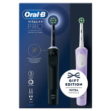Load image into Gallery viewer, Oral-B Vitality Pro Duo Rechargeable Electric Toothbrush, Black &amp; Lilac