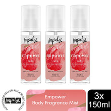 Load image into Gallery viewer, Impulse Empower Body Fragrance Mist Spicy Ginger, Ylang-Ylang &amp; Jasmine, 3x150ml