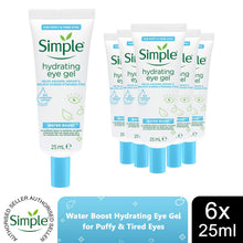 Load image into Gallery viewer, Simple Water Boost Hydrating Eye Gel for Puffy &amp; Tired Eyes 25ml, 6 Pack