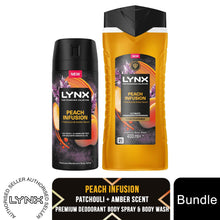 Load image into Gallery viewer, Lynx Fine Fragrance Peach Infusion Bundle Body Spray and Body Wash for Men