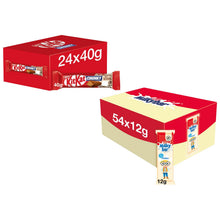 Load image into Gallery viewer, Nestle Chocolate Bar,KitKat Chocolate Bar 24x40g &amp; Milkybar Creamy White 54x12g