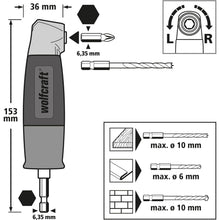 Load image into Gallery viewer, wolfcraft Angular Gear for Drilling and Screwing at 90° Angle